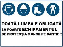 Placuta pentru echipamentul de protectia muncii pe santier