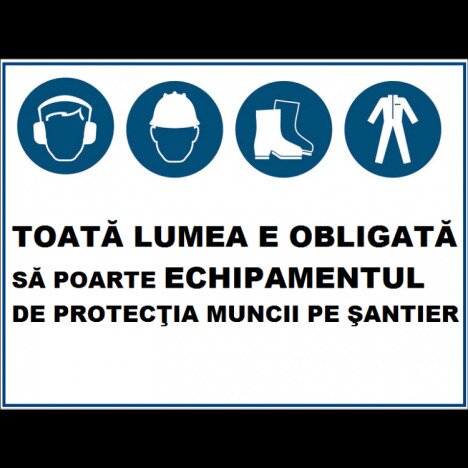 Placuta pentru echipamentul de protectia muncii pe santier